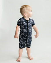 Load image into Gallery viewer, Bamboo Shorty Romper | Electric Smiley