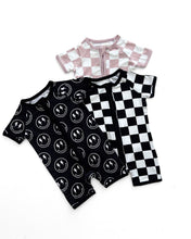 Load image into Gallery viewer, Bamboo Shorty Romper | Electric Smiley