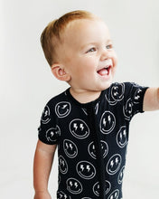 Load image into Gallery viewer, Bamboo Shorty Romper | Electric Smiley