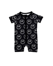 Load image into Gallery viewer, Bamboo Shorty Romper | Electric Smiley