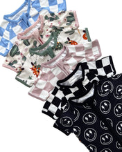Load image into Gallery viewer, Bamboo Shorty Romper | Electric Smiley
