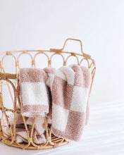 Load image into Gallery viewer, Checkered Plush Blanket | Latte