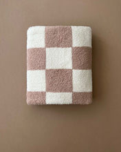 Load image into Gallery viewer, Checkered Plush Blanket | Latte