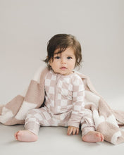 Load image into Gallery viewer, Checkered Plush Blanket | Latte