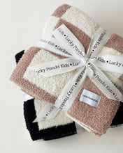 Load image into Gallery viewer, Checkered Plush Blanket | Latte