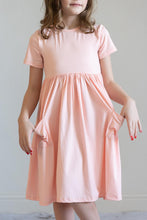 Load image into Gallery viewer, Peach S/S Pocket Twirl Dress