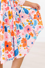 Load image into Gallery viewer, Colorful Carnations 3/4 Sleeve Pocket Twirl Dress
