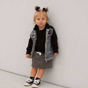 Cargo Skort - Charcoal Wash