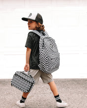 Load image into Gallery viewer, Full Size Black Checkered Backpack