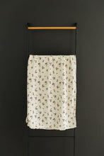 Load image into Gallery viewer, Cream Floral Muslin Swaddle Blanket