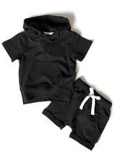 Load image into Gallery viewer, Short Sleeve Hoodie - Black