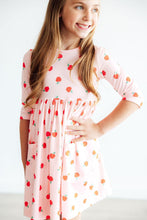 Load image into Gallery viewer, An Apple a Day 3/4 Sleeve Pocket Twirl Dress