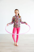 Load image into Gallery viewer, Flexible Floral Full-Zip Ruffle Active Jacket