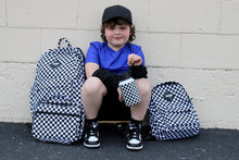 Load image into Gallery viewer, Full Size Black Checkered Backpack