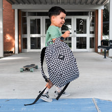 Load image into Gallery viewer, Full Size Black Checkered Backpack