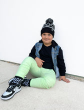 Load image into Gallery viewer, Black Smiley Check Beanie