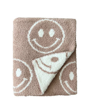 Load image into Gallery viewer, Smiley Fuzzy Blanket | Latte