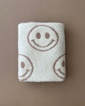 Load image into Gallery viewer, Smiley Fuzzy Blanket | Latte