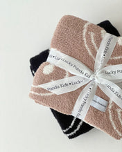 Load image into Gallery viewer, Smiley Fuzzy Blanket | Latte