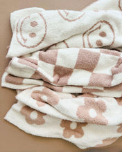 Load image into Gallery viewer, Smiley Fuzzy Blanket | Latte