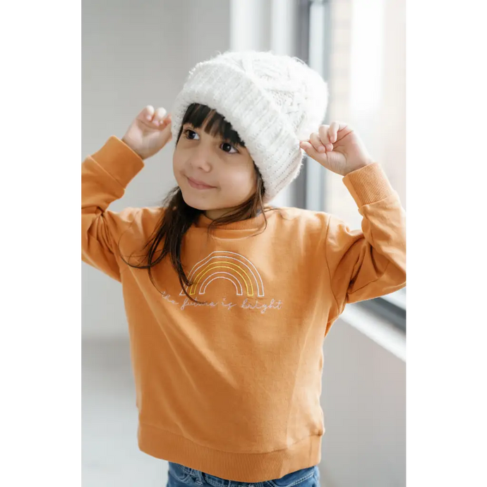The Future is Bright Embroidered Kids Pullover